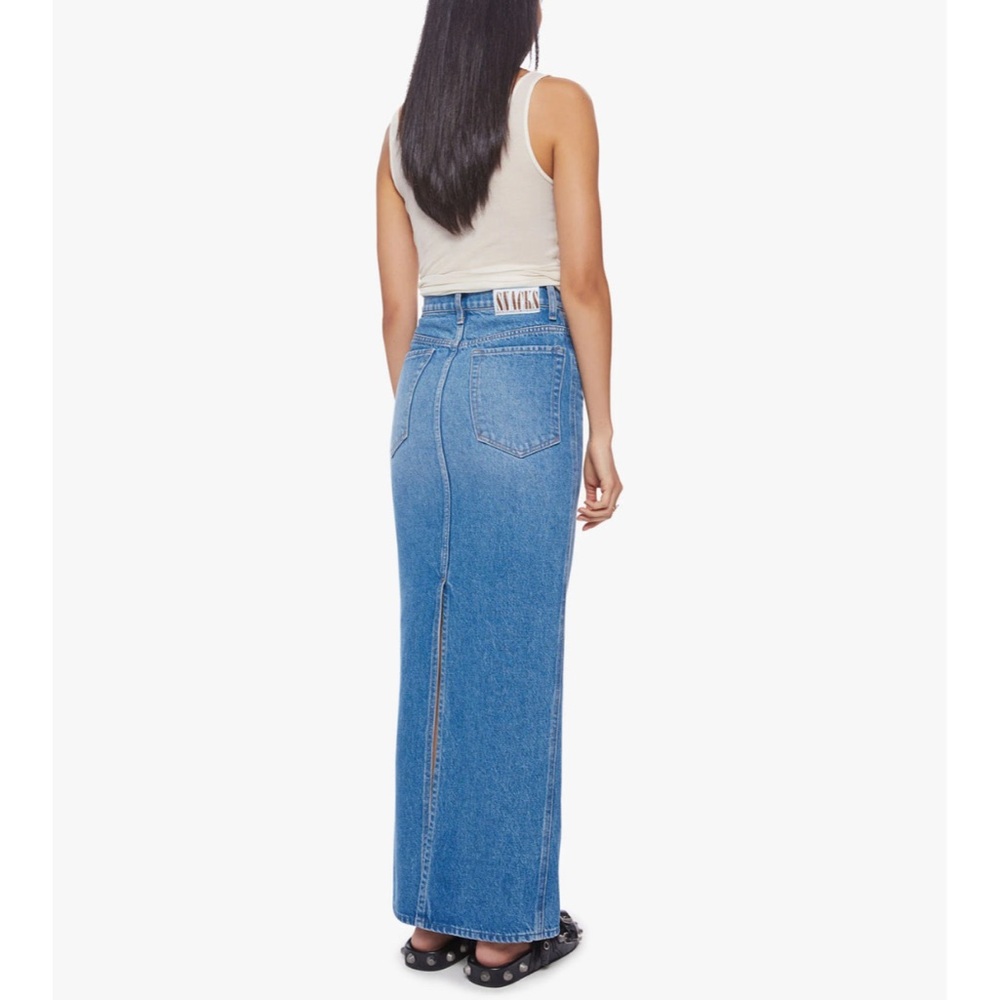 Mother Denim Snacks The Candy Stick Denim Jean Skirt Maxi Slit 27 - Picture 3 of 13
